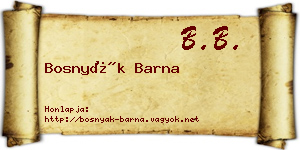 Bosnyák Barna névjegykártya